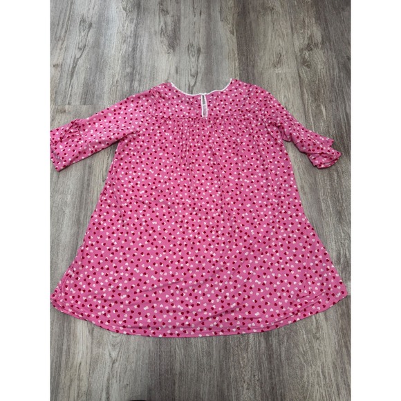 Kate Spade New York Pink Heart Print Flutter Sleeve Nightgown Women's Size XL - Picture 2 of 6